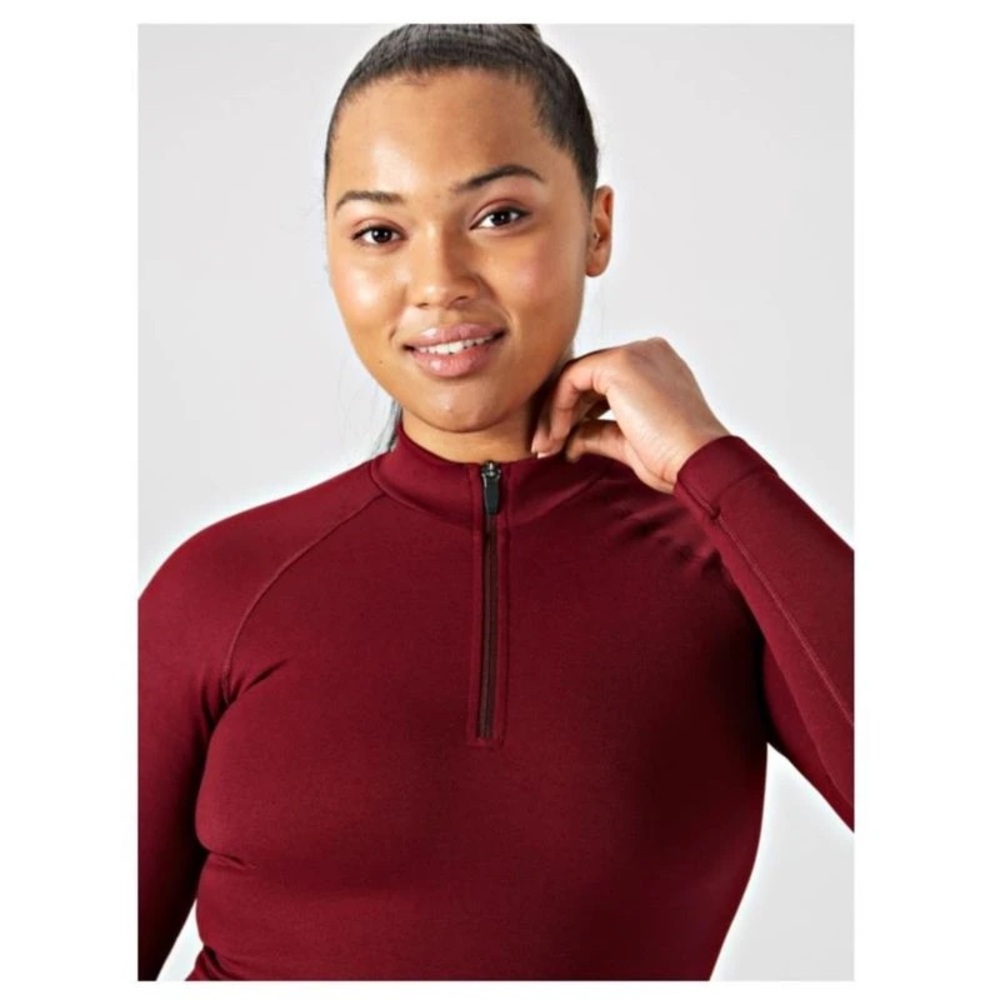TALA Womens Aster Long Sleeve Top Burgundy size small